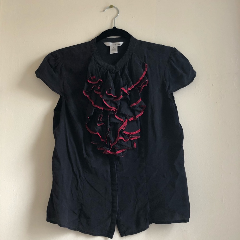 Ruffled silk blouse
